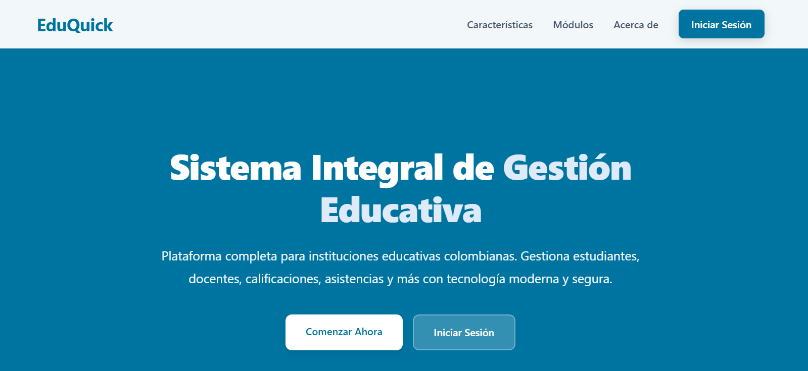 Vista de la plataforma EduQuick